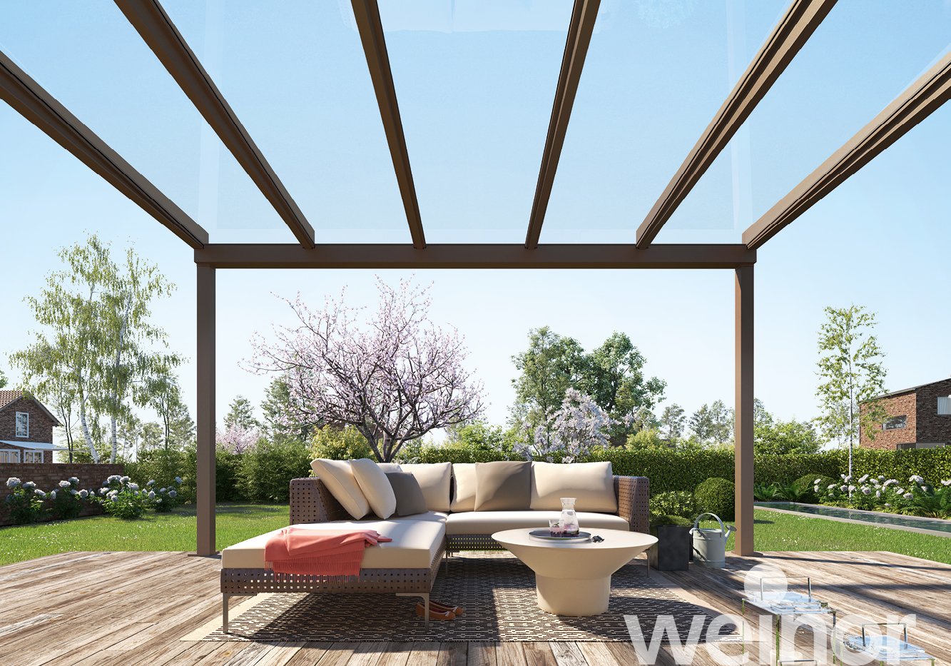 Terrasoverkapping van glas weinor Terrazza Pure 