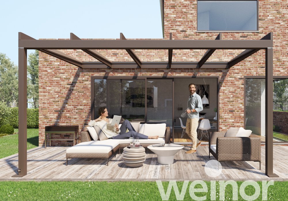 Terrasoverkapping van glas weinor Terrazza Pure 